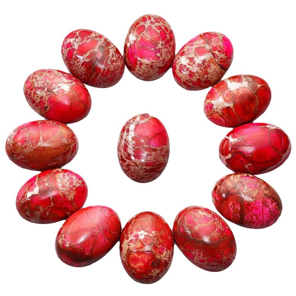 4809 Red Oval Stone Cabochons Flatback Semi-precious CAB for Jewelry